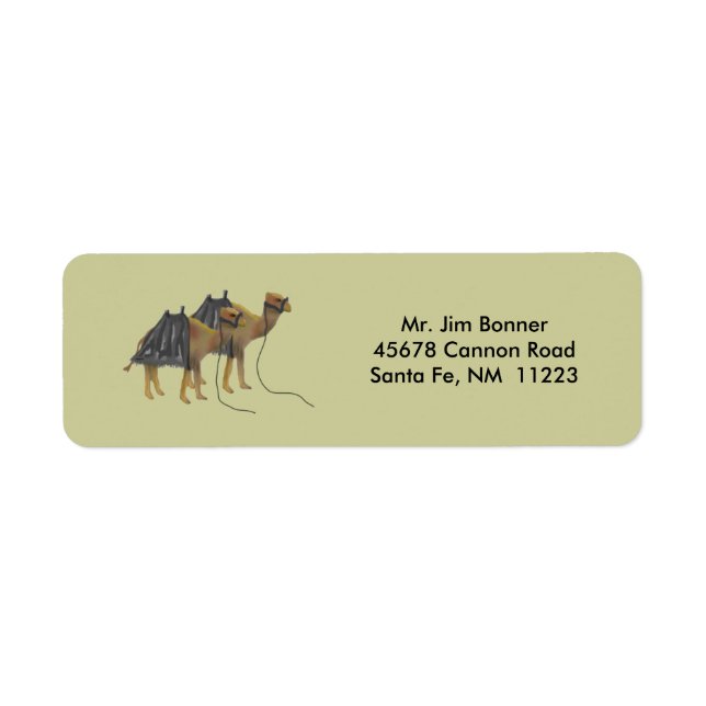 Desert Camels Returetiketter Returadress Etikett (Framsidan)