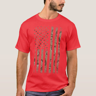 Desert Camo American Flagga militära taktiska takt T Shirt