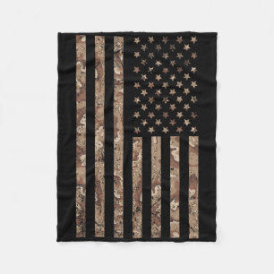 Desert Camo American Flagga Military 4:e juli Ame Fleecefilt