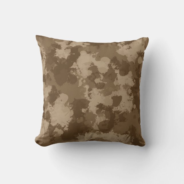 Desert Camo Paint Splatter Kudde (Framsida)