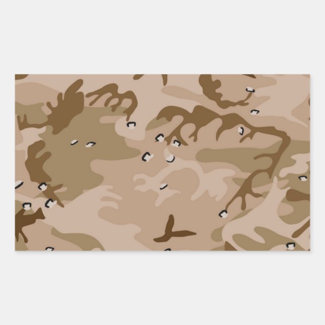 Desert Camo Rektangulärt Klistermärke (Framsida)
