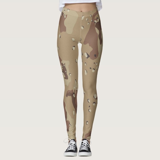 Desert Camouflage Mönster Leggings (Framsida)