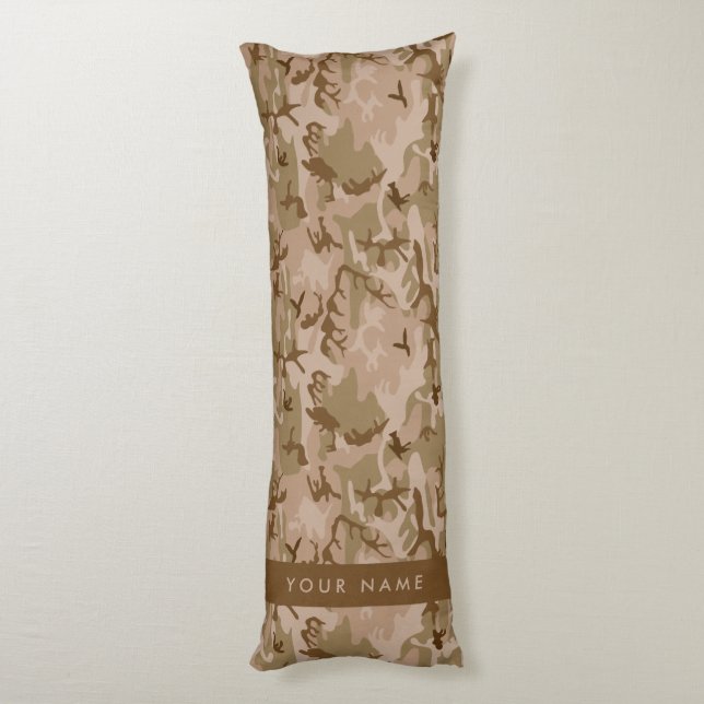 Desert Camouflage Pattern, ditt namn, Anpassa Kroppskudde (Baksidan (Vertikal))