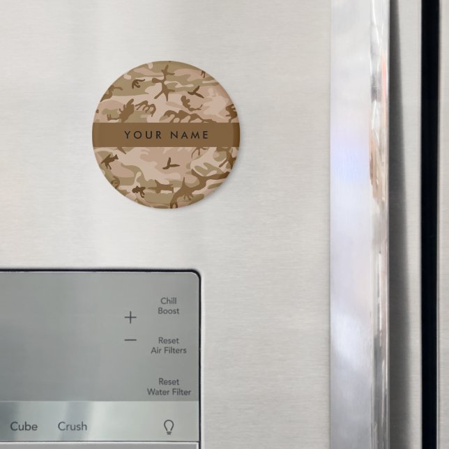Desert Camouflage Pattern, ditt namn, Anpassa Magnet (In Situ (Fridge))