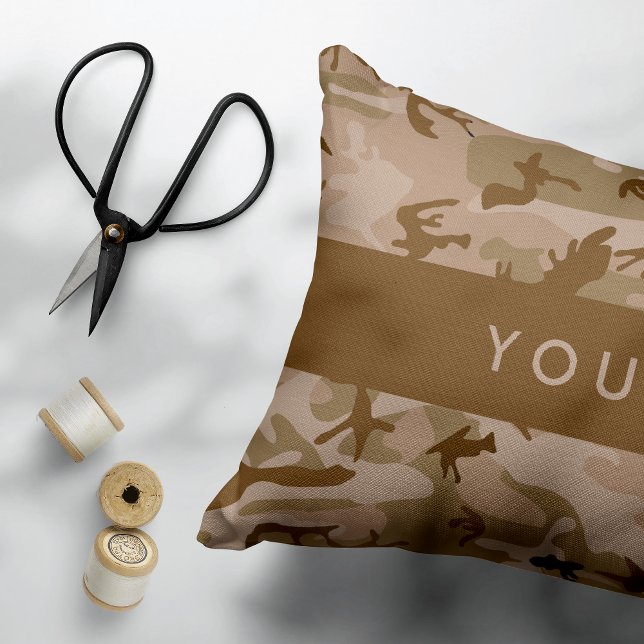 Desert Camouflage Pattern, ditt namn, Anpassa Prydnadskudde (Skapare uppladdad)