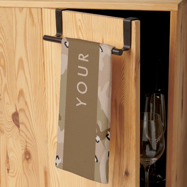 Desert Camouflage Småstens, Ditt namn, Anpassa Kökshandduk (Thirds Fold)