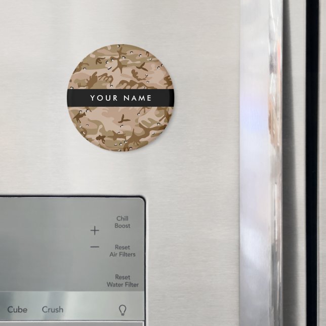 Desert Camouflage Småstens, Ditt namn, Anpassa Magnet (In Situ (Fridge))