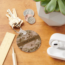 Desert Camouflage Småstens, Ditt namn, Anpassa Nyckelring