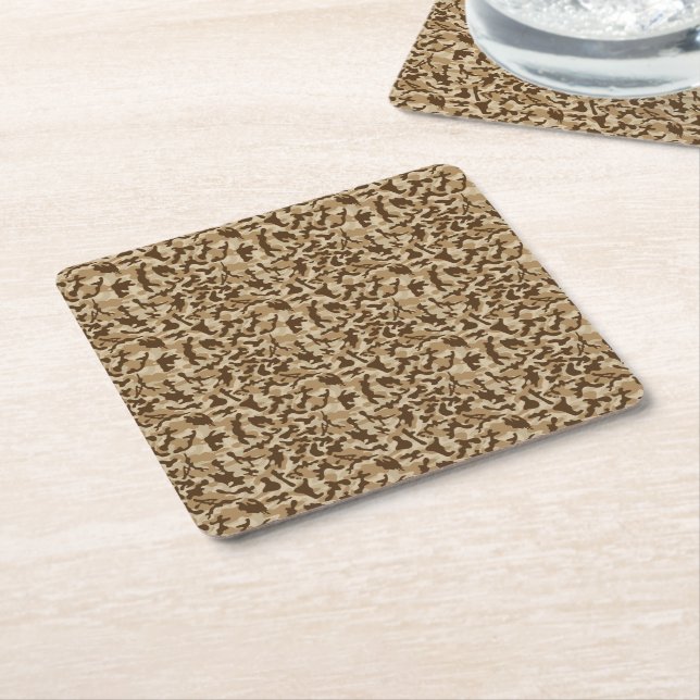 Desert Camouflage Underlägg Papper Kvadrat (Vinklad)