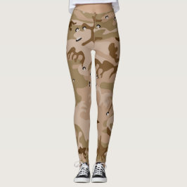 Desert Camouflage with Pebbles, Military, Army Leggings