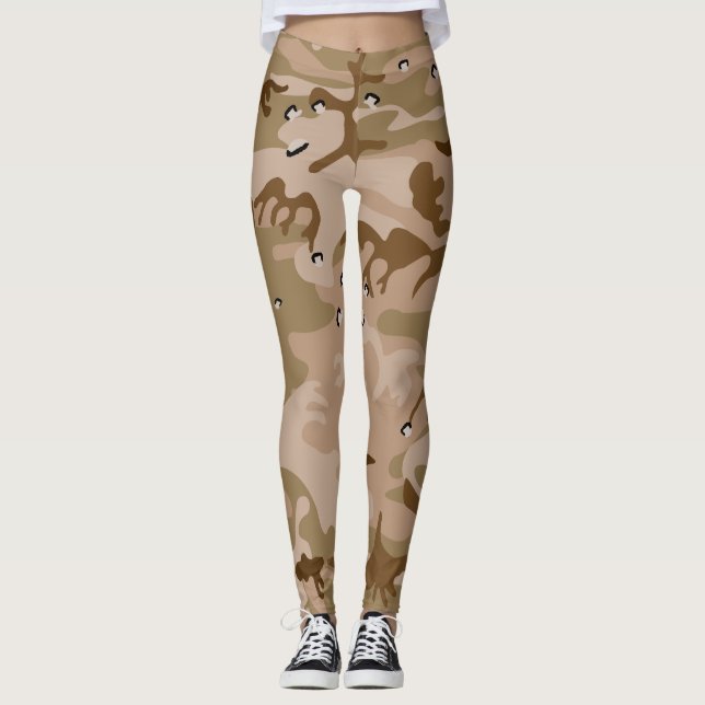 Desert Camouflage with Pebbles, Military, Army Leggings (Framsida)