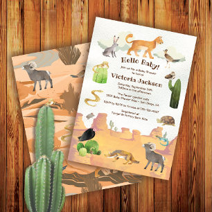 Desert Canyon Animals Baby Shower Inbjudningar