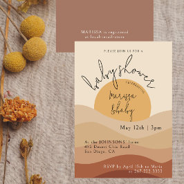 Desert Chic Boho Anpassningsbar Neutralt Earthy Ba Inbjudningar