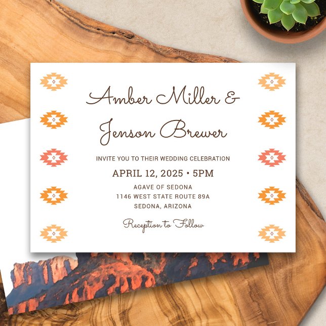 Desert Chic Sedona bröllopsinbjudan Inbjudningar (Desert Chic Sedona Wedding Invitation)