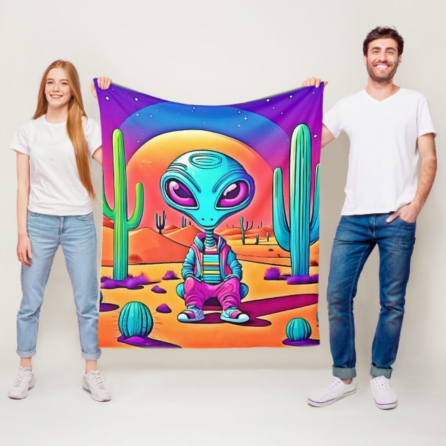Desert Chillin'Alien Art Fleecefilt (På plats)