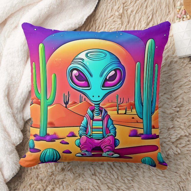 Desert Chillin'Alien Art Kudde (Filt)