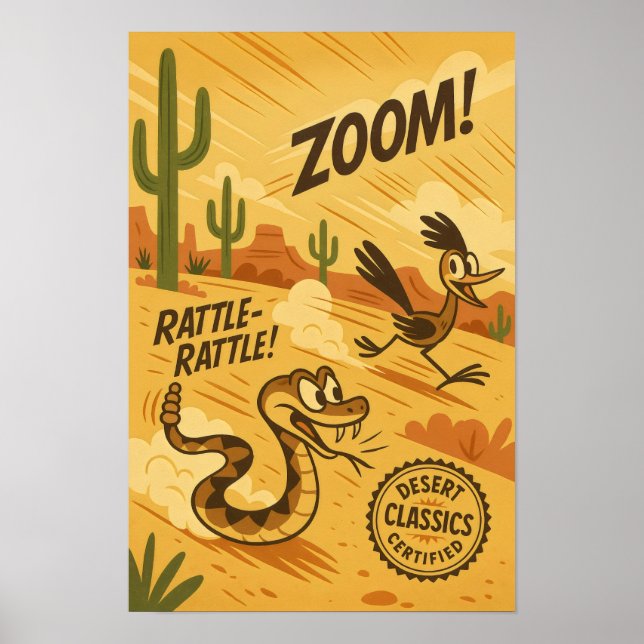 Desert Classic - Roadrunner & Rattlesnake Chase Poster (Framsidan)