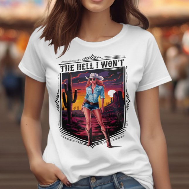Desert Cowgirl och Tall Cactus T Shirt (Skapare uppladdad)