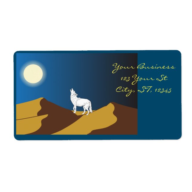 Desert Coyote Howling Full Moon Thunder_Cove Fraktsedel (Framsidan)