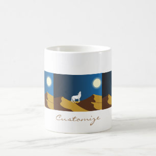 Desert Coyote Howling Full Moon Thunder_Cove Kaffemugg
