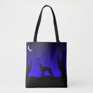 Desert Coyote Howling i Måne Tygkasse
