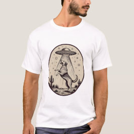 Desert Dog Abduction UFO Illustration T Shirt