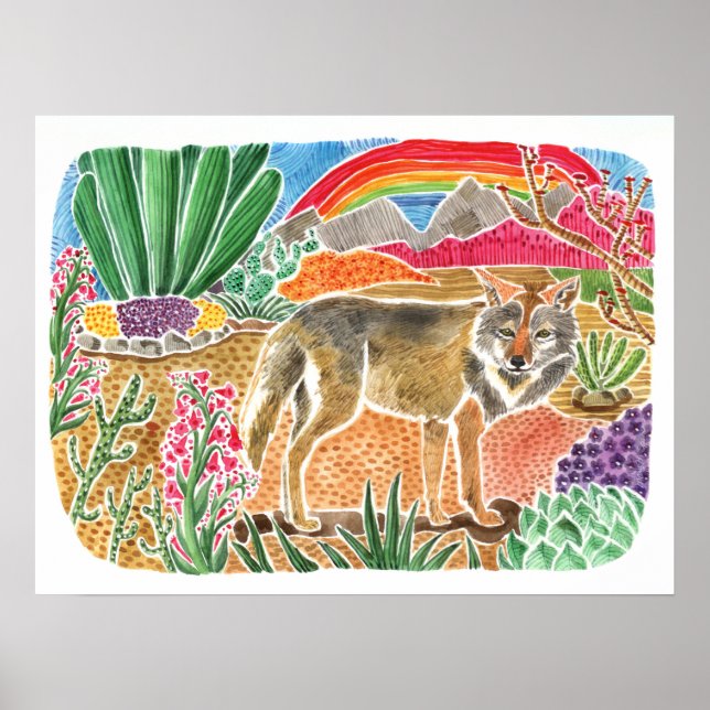 Desert Dreamer Coyote Ligcape Poster (Framsidan)