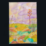 Desert Dreams Garden Watercolor New mexico Kökshandduk<br><div class="desc">Vattenfärgning inspirerad av ett besök i New mexico. Handmålad av mig för dig. Dansa ditt kök med den här coolan handduken. Gör en underbar hemmabio eller jubileumsgåva! Du kan anpassa den och även lägga till text. Kolla min affär efter mycket mer färg och mönster plus matchande saker!</div>
