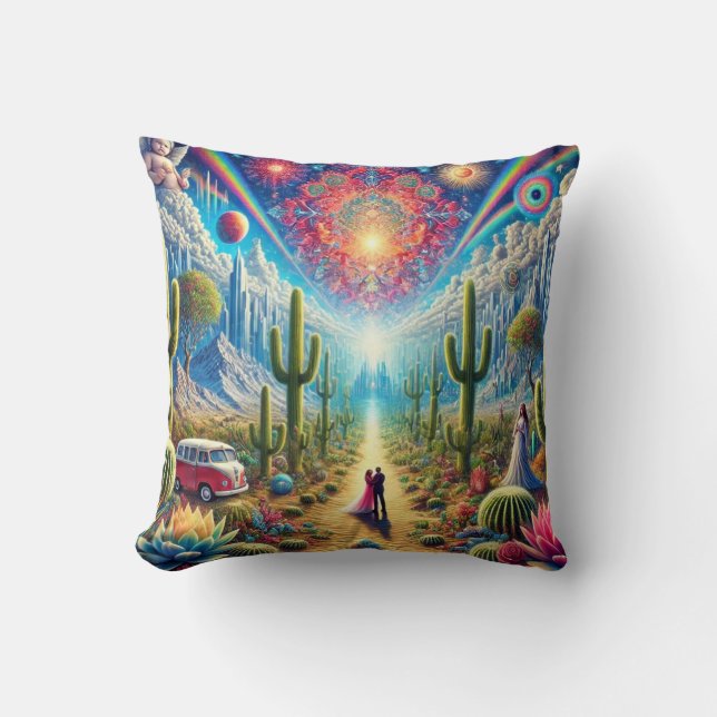 Desert Dreamscape: Oasis of Infinite Wonders Kudde (Framsida)