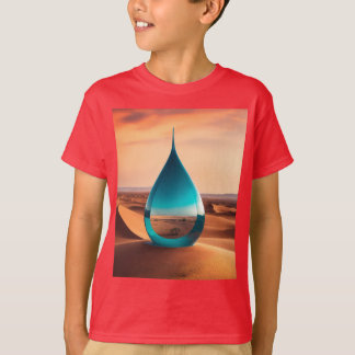 "Desert Drop Red T-Shirt - Hope Amidst the Sands"