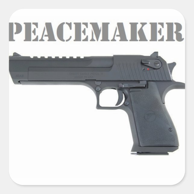 ''desert eagle peacemaker fyrkantigt klistermärke (Framsida)