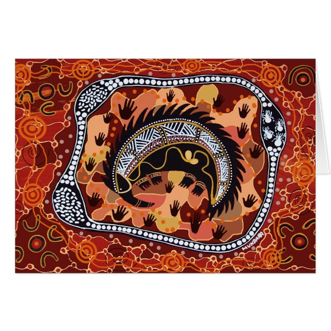Desert Echidna Dreaming Hälsningskort (Framsidan Horizontal)