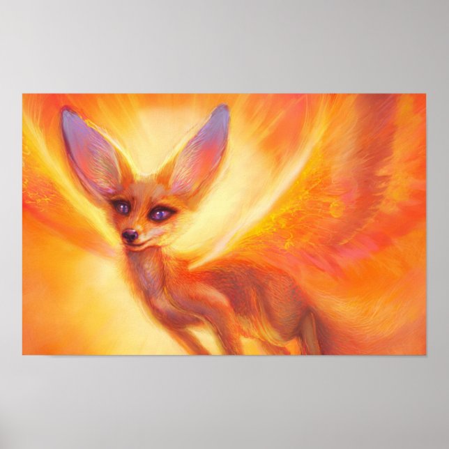 Desert Ember – Radiant Fox Art Poster (Framsidan)