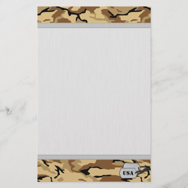 Desert Färg Camo w/ Grainy Background struktur Brevpapper (Framsida)