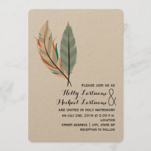 Desert Feather Wedding bjudande Inbjudningar