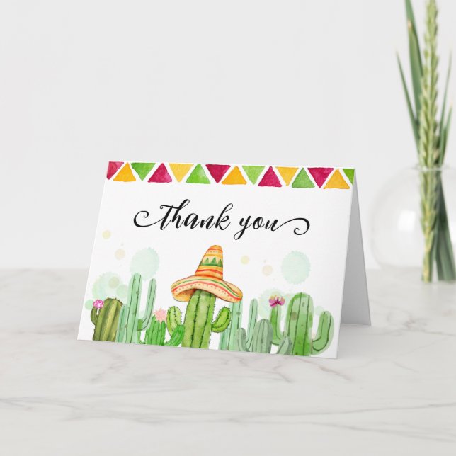 Desert Fiesta Cactus Taco "Bout A Baby Shower Tack Kort (Framsida)