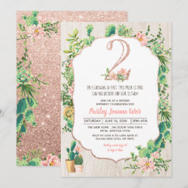 Desert Flower Glitter 2, andra födelsedagsinbjudan Inbjudningar