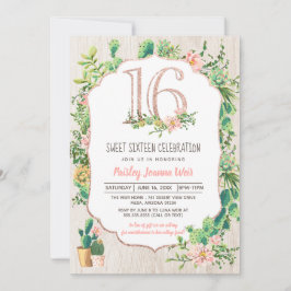 Desert Flower Sweet sixteen Birthday-inbjudan Inbjudningar