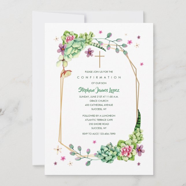 Desert Flowers Religiösa Inbjudningar (Framsida)