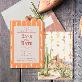 Desert Flowers Westerna Bröllop spara datum-kort