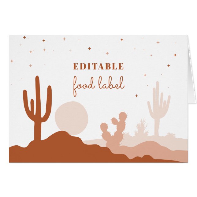 Desert Food Label Card OBS Kort (Framsidan Horizontal)