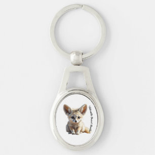 "Desert Fox Design" Ovalt Silverfärgad Nyckelring