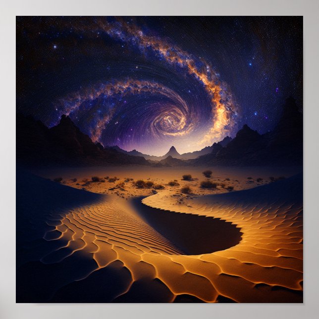 Desert Galaxy Surreal liggande Poster (Framsidan)