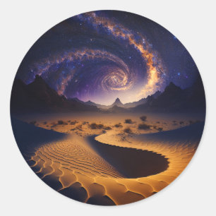 Desert Galaxy Surreal liggande Runt Klistermärke