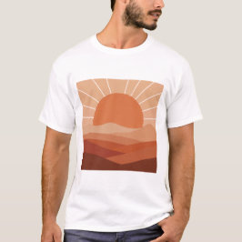 Desert Geometry – Minimalist Sun & Mountain T-Shir T Shirt