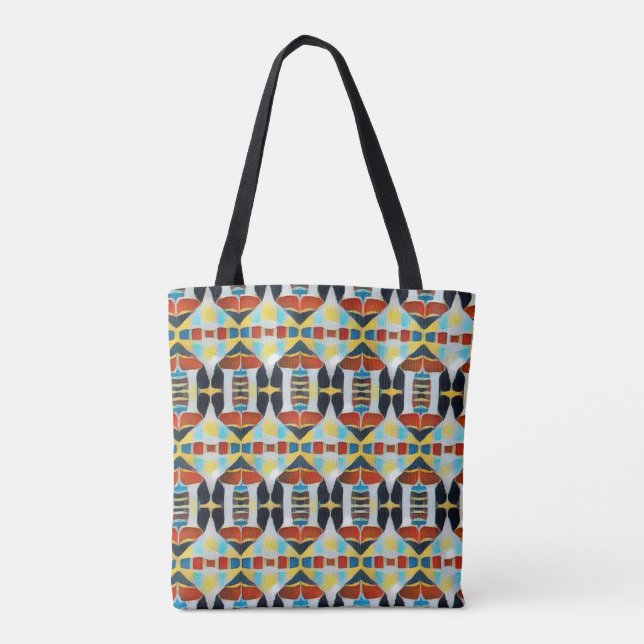 Desert Geometry Tribal Tote Bag Tygkasse (Baksida)