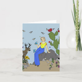 Desert Girl and Animals Kort