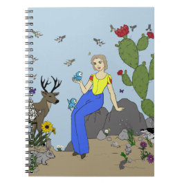 Desert Girl and Animals Notebook Anteckningsbok