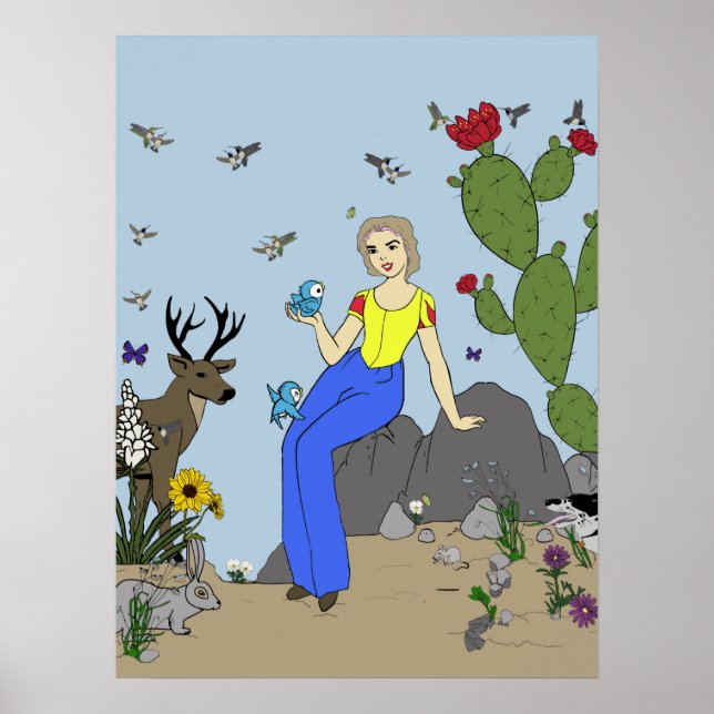 Desert Girl and Animals poster (Framsidan)