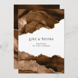 Desert Guld Agate Bröllop Tack Kort